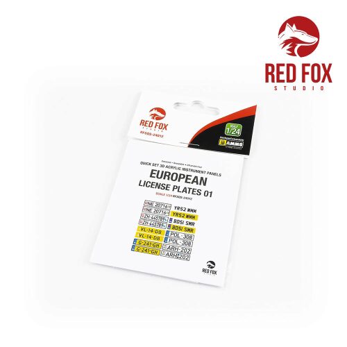Red Fox Studio RFSQS-24012 1/24 European Lincense plates vol.01