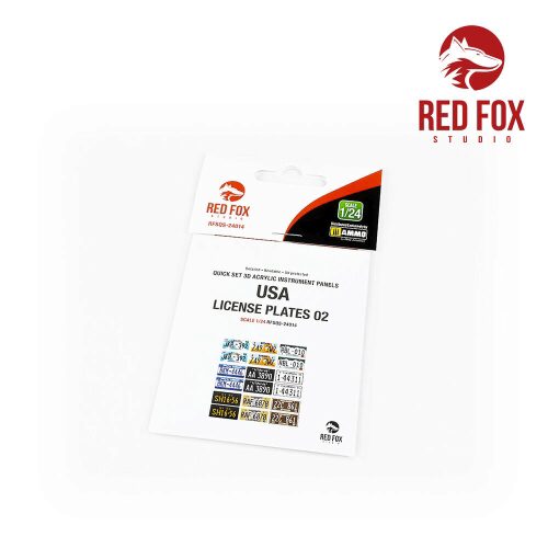 Red Fox Studio RFSQS-24014 1/24 USA License plates  vol.02