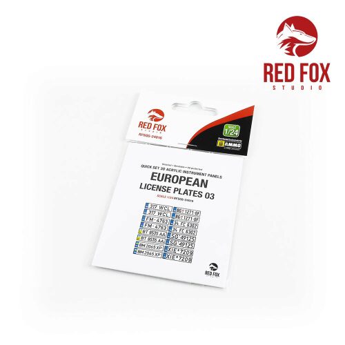 Red Fox Studio RFSQS-24016 1/24 European Lincense plates vol.03