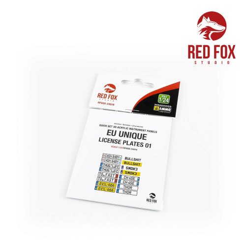 Red Fox Studio RFSQS-24019 1/24 Unique License plates vol.01 (EU form)