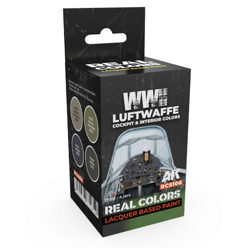 AK Interactive RCS106 Real Colors WWII Luftwaffe Cockpit & Interior Colors SET