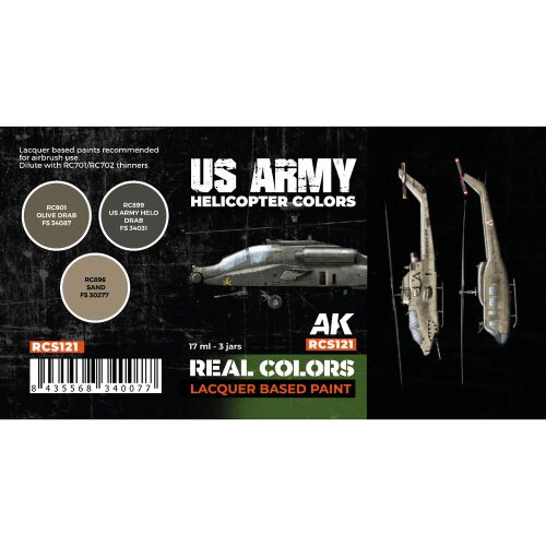 AK Interactive RCS121 Real Colors US Army Helicopter Colors SET