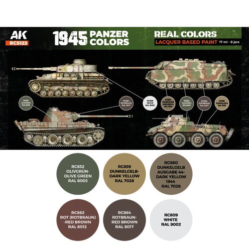 AK Interactive RCS123 Real Colors 1945 Panzer Colors SET