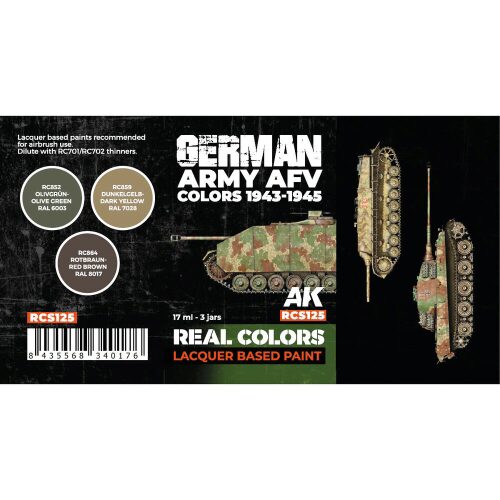 AK Interactive RCS125 Real Colors German Army AFV Colors 1943-1945 SET