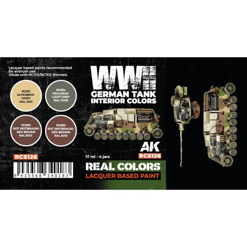 AK Interactive RCS126 Real Colors WWII German Tank Interior Colors SET