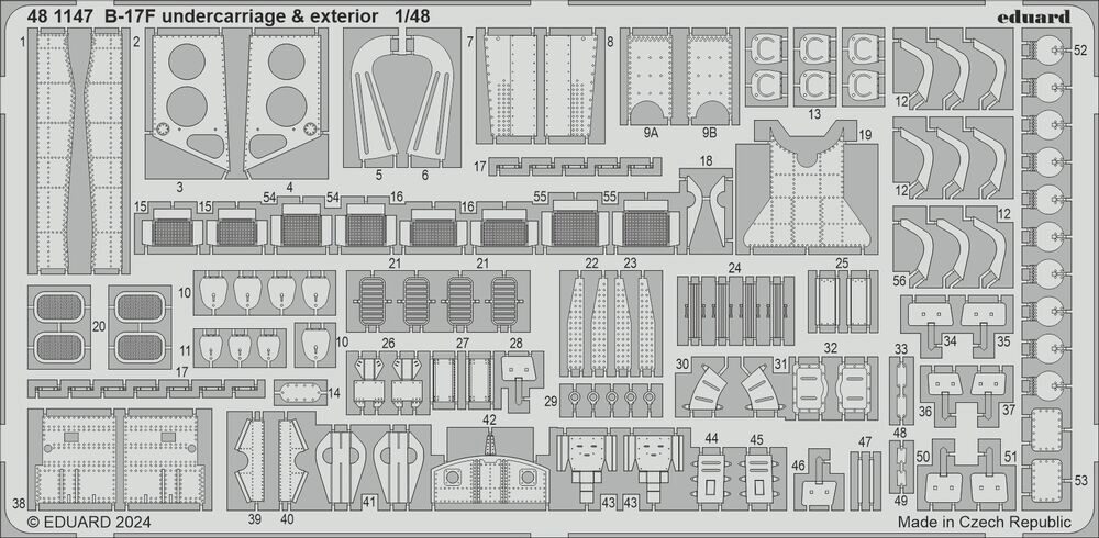 Eduard Accessories 481147 B-17F undercarriage & exterior 1/48