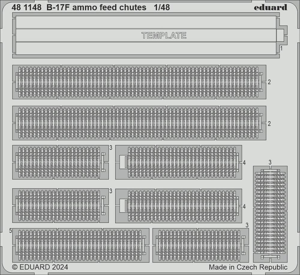 Eduard Accessories 481148 B-17F ammo feed chutes 1/48