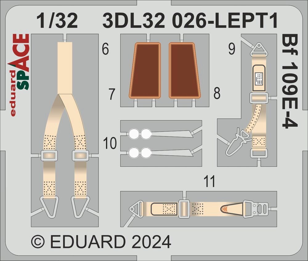 Eduard Accessories 3DL32026 Bf 109E-4 SPACE 1/32