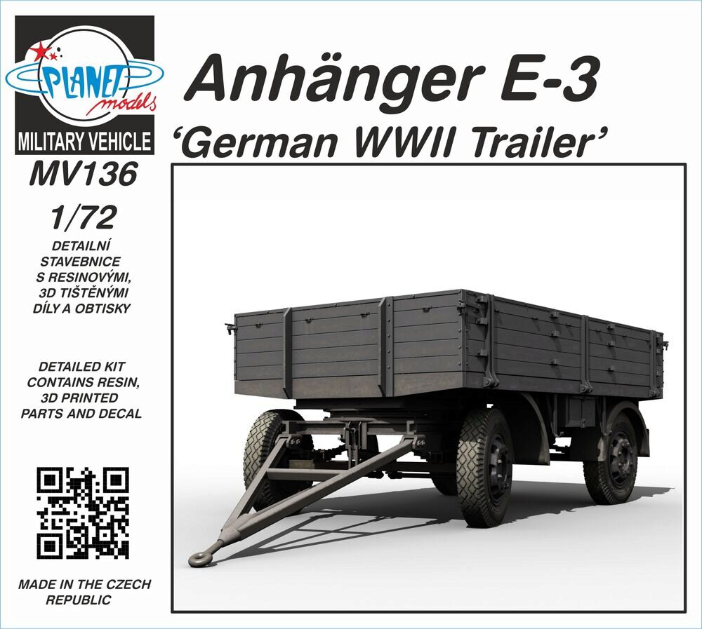 Planet Models 129-MV136 Anhänger E-3 ‘German WWII Trailer’