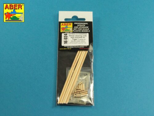 Aber Models 16024 Barrel cleaning rods with brackets for Tiger I -very early model 1240mm