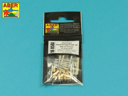 Aber Models 16 058 A German Stielhandgranate 24 –set of 15 pcs. All metal parts