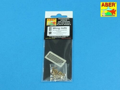 Aber Models 16111 Wing nuts PE nuts with turned bolt x 30 pcs.