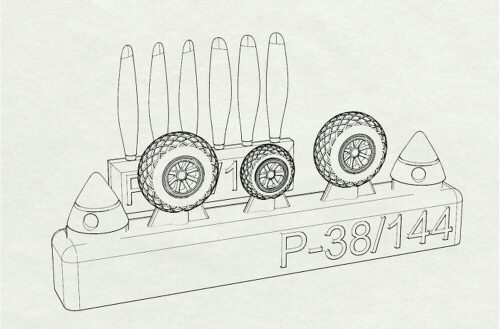 Brengun BRL144146 P-38 Wheels -proppelers (Fujimi kit)