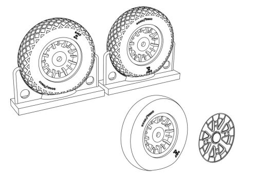 Brengun BRL48113 F4U Corsair Diamond Thread Wheels set