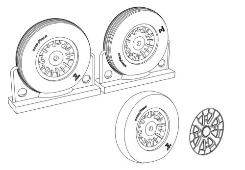 Brengun BRL48115 F4U Corsair Ribbed Thread Wheels set