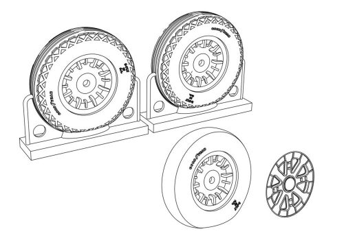 Brengun BRL48116 F4U Corsair Ribbed-Diamond Thread Wheels set