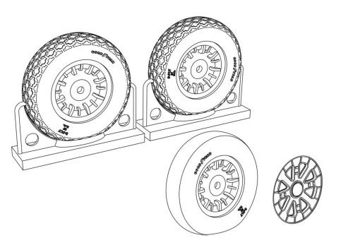 Brengun BRL48117 F4U Corsair Cross Thread Wheels set