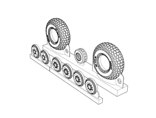 Brengun BRL72207 DH 98 Mosquito wheels block thread