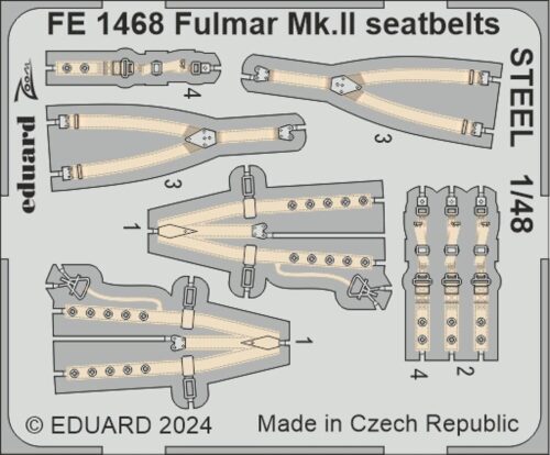 Eduard Accessories FE1468 Fulmar Mk.II seatbelts STEEL