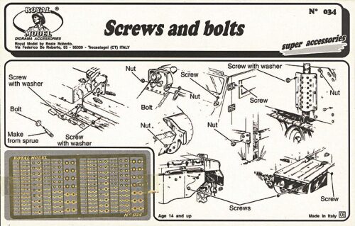 Royal Model RM034 Screws and bolts