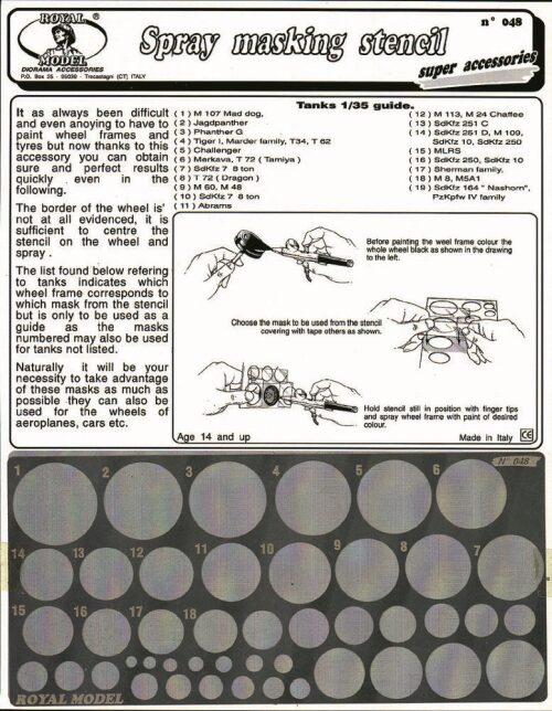 Royal Model RM048 Spray masking stencil