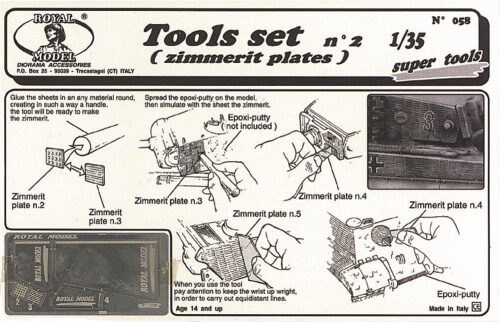 Royal Model RM058 Tool set n. 2 for zimmerit application