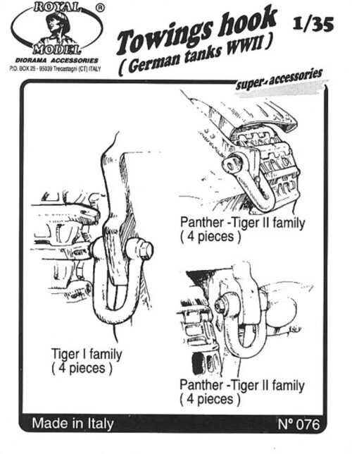 Royal Model RM076 Towings hook German tank