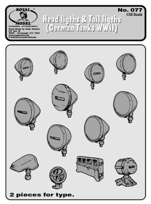 Royal Model RM077 Head lights-tails light (German tanks)