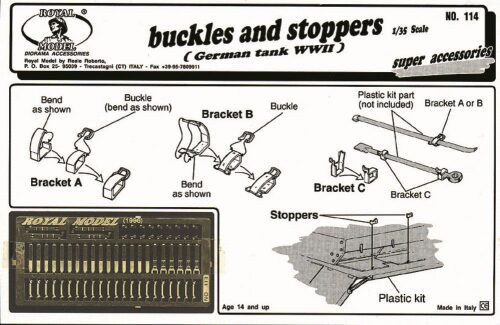 Royal Model RM114 Buckles and stoppers German tank