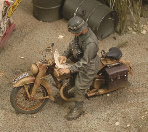 Royal Model RM266 DKW German Motorcycle rider-WWII