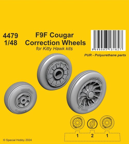 CMK 129-4479 F9F Cougar Correction Wheels  / for Kitty Hawk kits