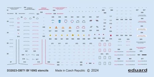 Eduard Accessories D32023 Bf 109G stencils  REVELL/HASEGAWA