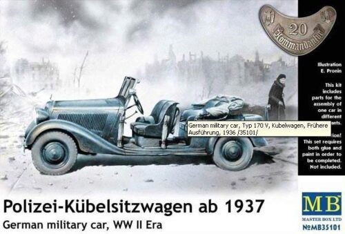 Master Box Ltd. 35101 Polizei-Kubelsitzwagen ab 1937 mil. car