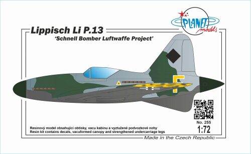 Planet Models 129-PLT255 Lippisch Li P.13 Schnell Bomber Luftwaffe Project