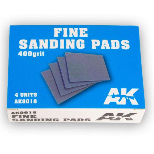 AK Interactive AK9018 Fine Sanding Pads 400 grit. 4 units