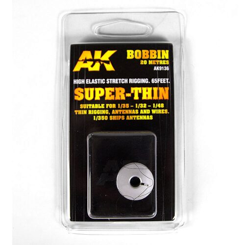 AK Interactive AK9136 ELASTIC RIGGING BOBBINSUPER-THIN