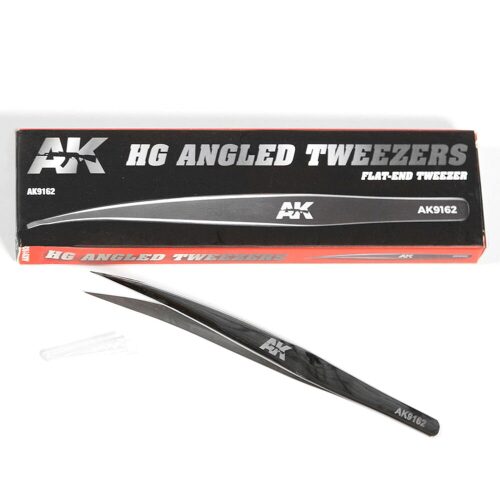 AK Interactive AK9162 HG ANGLED TWEEZERS 02 (FLAT-END)