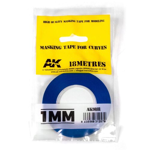 AK Interactive AK9181 Blue masking Tape for curves 1mm