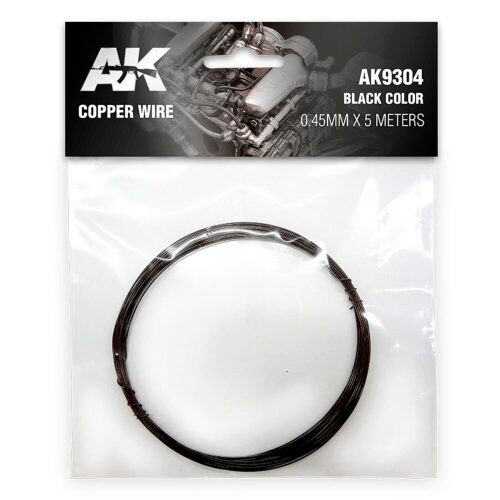 AK Interactive AK9304 Copper Wire 0.45mm x 5 meters BLACK COLOR