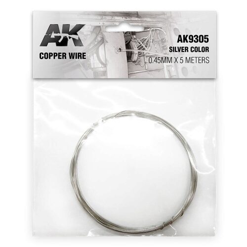 AK Interactive AK9305 Copper Wire 0.45mm x 5 meters SILVER COLOR