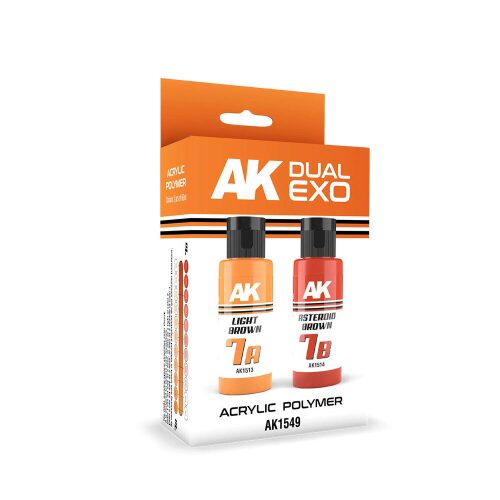 AK Interactive AK1549 LIGHT BROWN & ASTEROID BROWN DUAL EXO Set 7