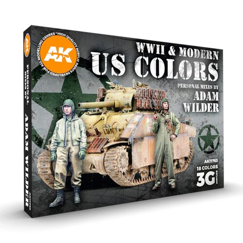 AK Interactive AK11763 WWII & MODERN US COLORS - SIGNATURE SET BY ADAM WILDER