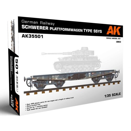 AK Interactive AK35501 GERMAN RAILWAY SCHWERER PLATTFORMWAGEN TYME SSYS 1/35