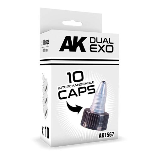 AK Interactive AK1567 SET BLACK CAPS (24mm diameter)