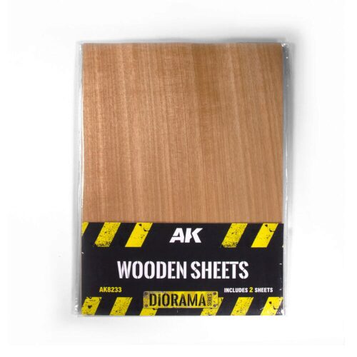 AK Interactive AK8233 WOODEN SHEETS Includes 2 Sheets / Incluye 2 Planchas