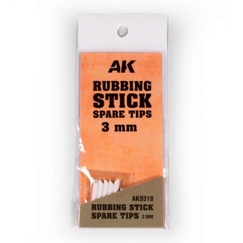 AK Interactive AK9318 RUBBING STICK SPARE TIPS 3 MM