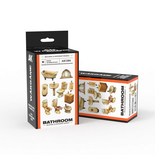 AK Interactive AK1354 BATHROOM SET WARGAME (RESIN 30-35MM)