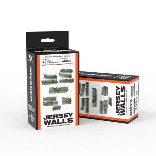 AK Interactive AK1357 JERSEY WALLS SET WARGAME (RESIN 30-35MM)