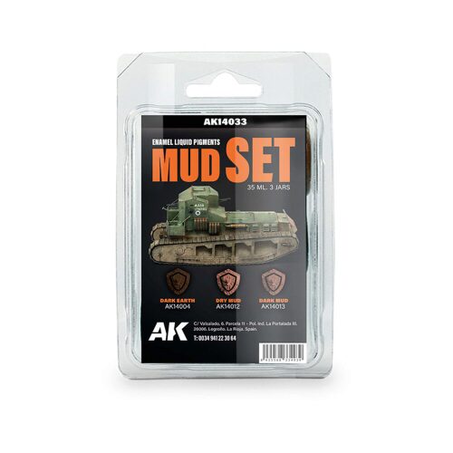 AK Interactive AK14033 MUD SET - Liquid Pigment  (3 ref)