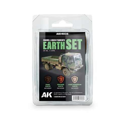 AK Interactive AK14035 EARTH SET - Liquid Pigment  (3 ref)